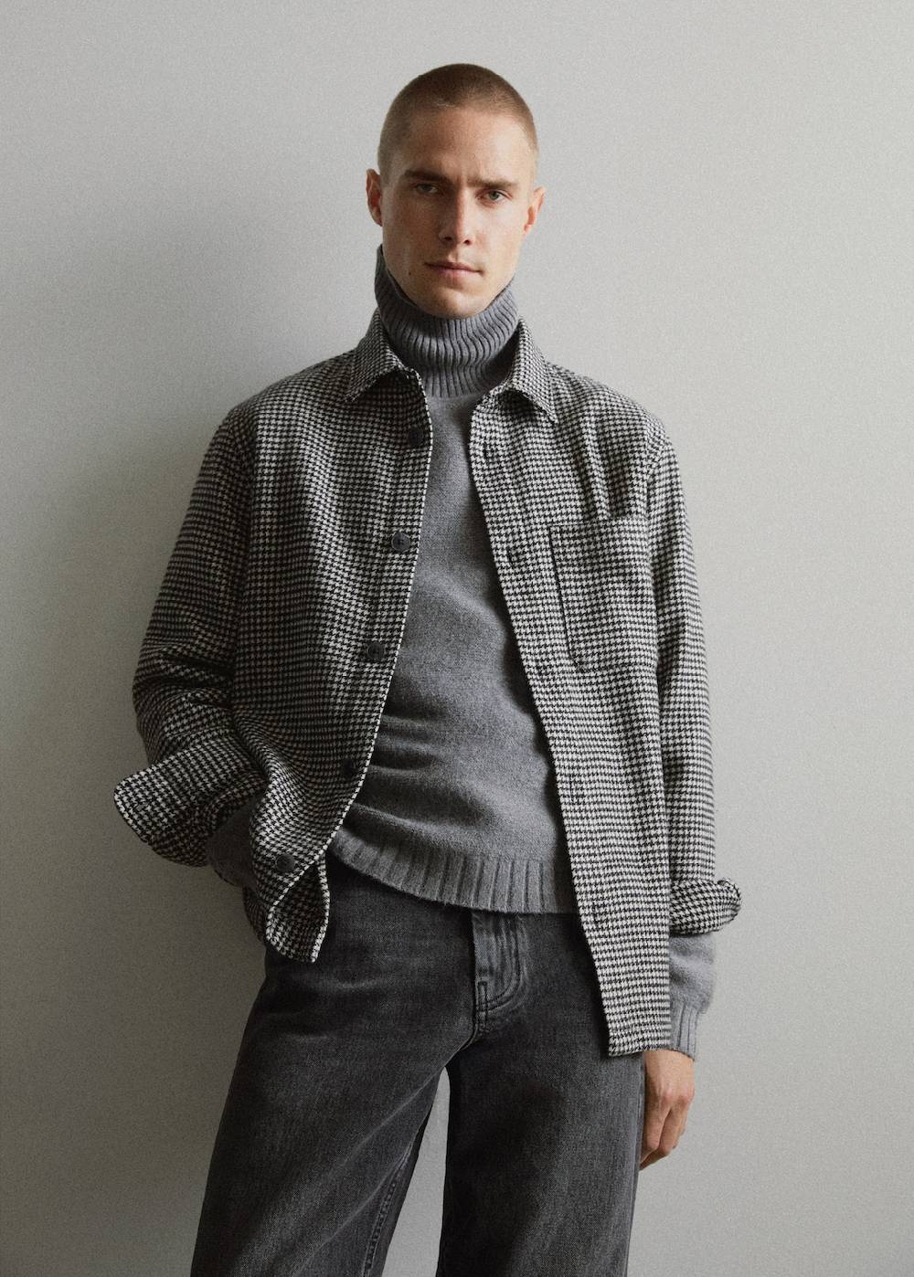 Mango Overshirt mit Hahnentrittmuster Muttertagsangebot