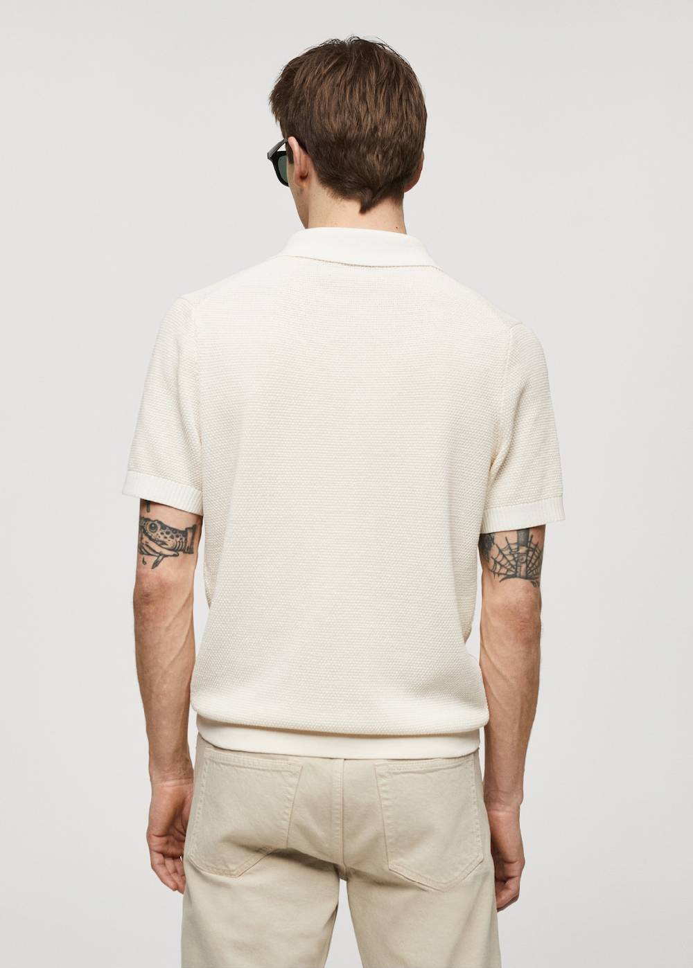 Mango Strukturiertes Strick-Poloshirt Online Outlet