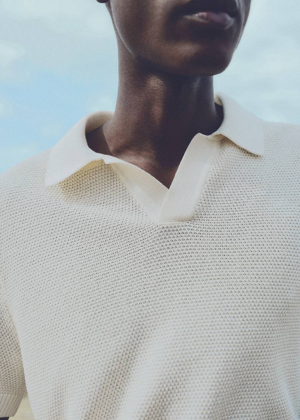 Mango Strukturiertes Strick-Poloshirt Online Outlet