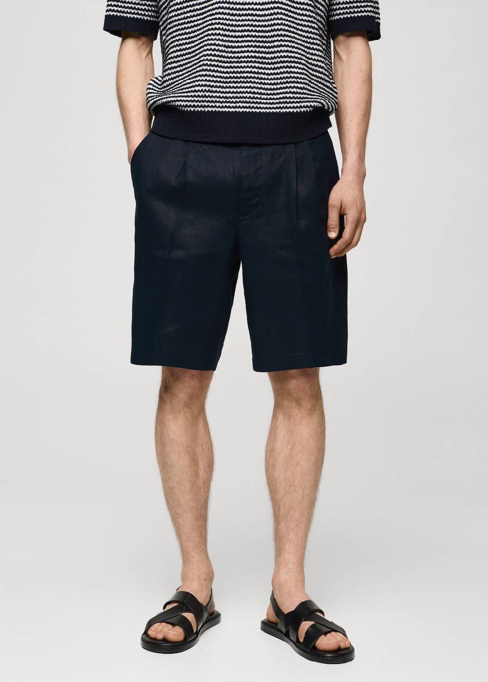 Mango Bundfalten-Bermudashorts aus 100 % Leinen Zeitlich begrenztes Angebot