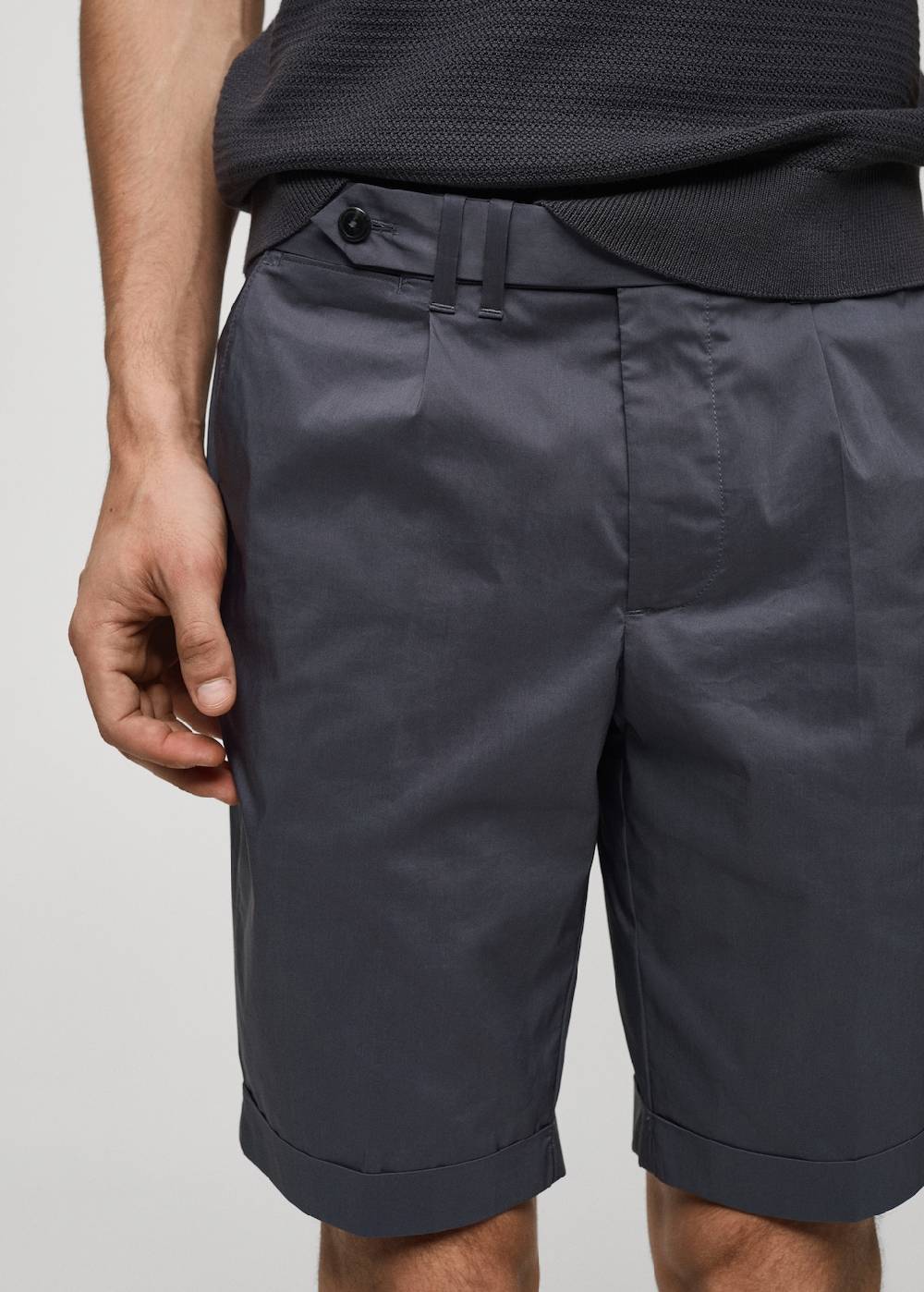 Mango Bermudashorts aus Baumwolle mit Bundfalten Exklusive Angebote