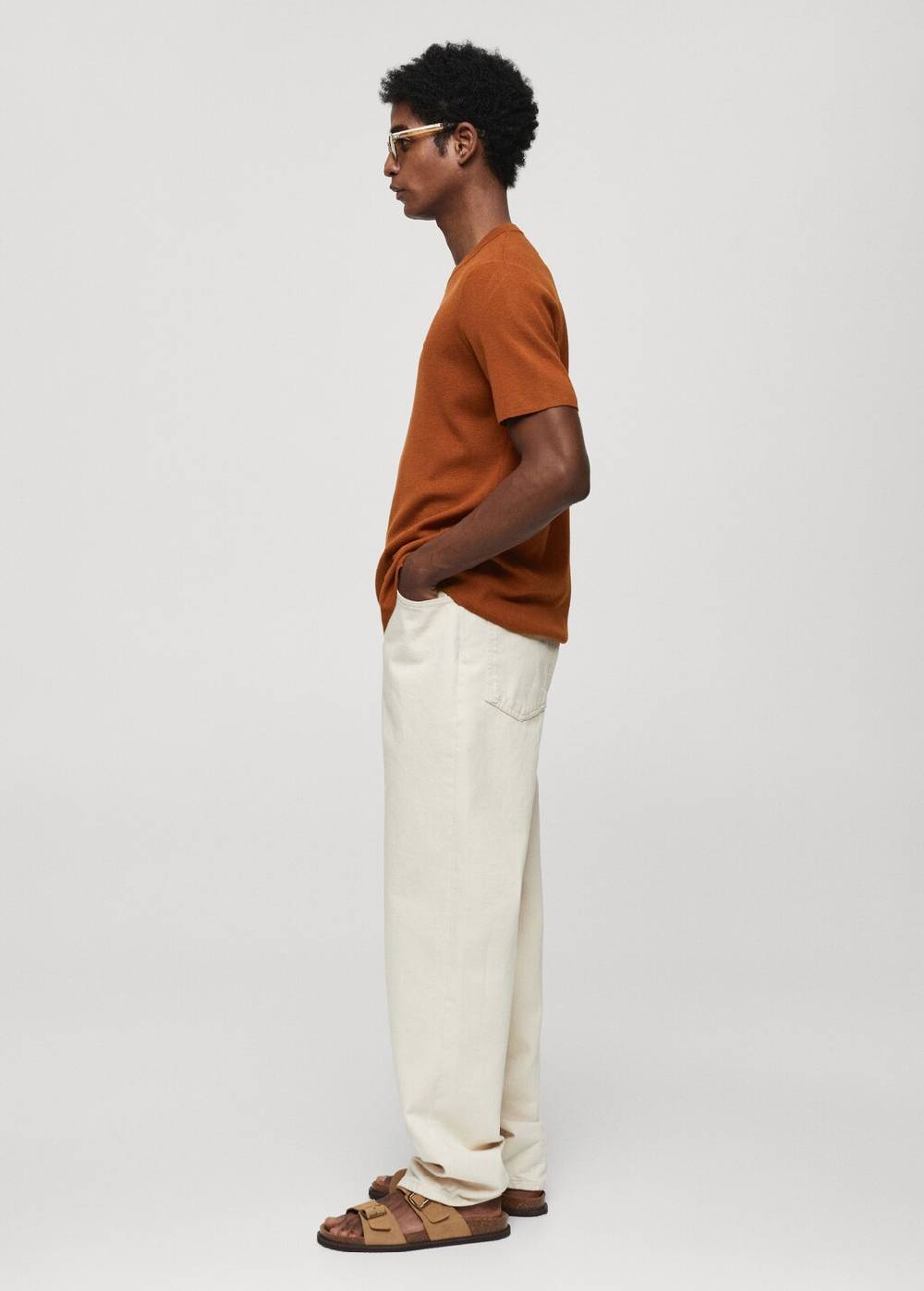Mango Strick-T-Shirt aus Baumwollgemisch Saisonale Angebote