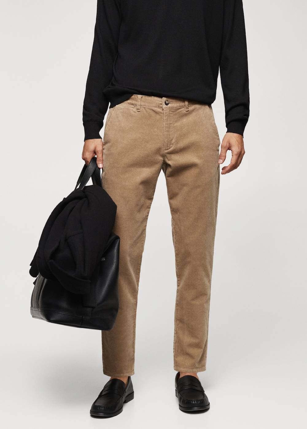 Mango Slim Fit-Cordhose mit Kordel