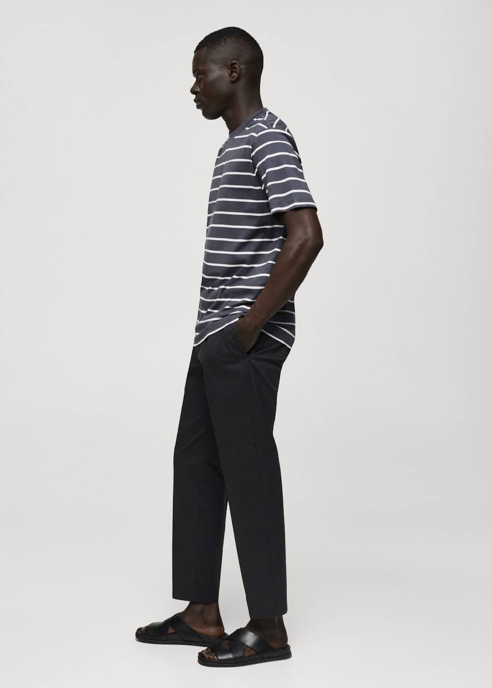 Mango Gestreiftes Baumwoll-Shirt Tiefpreis