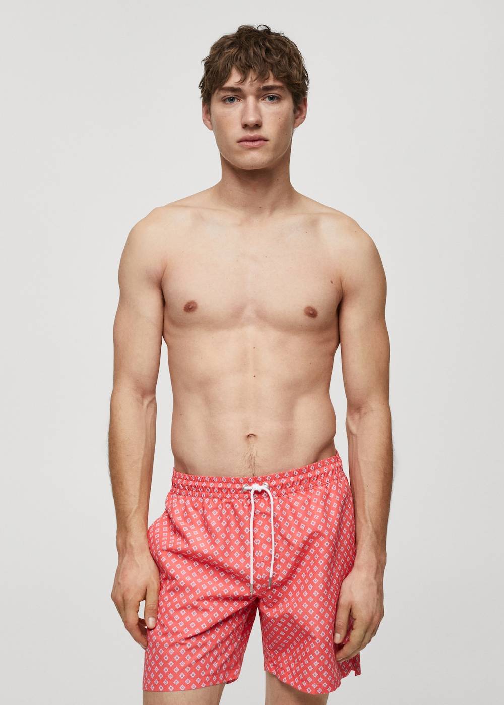 Mango Gemusterte Badeshorts mit Kordelzug