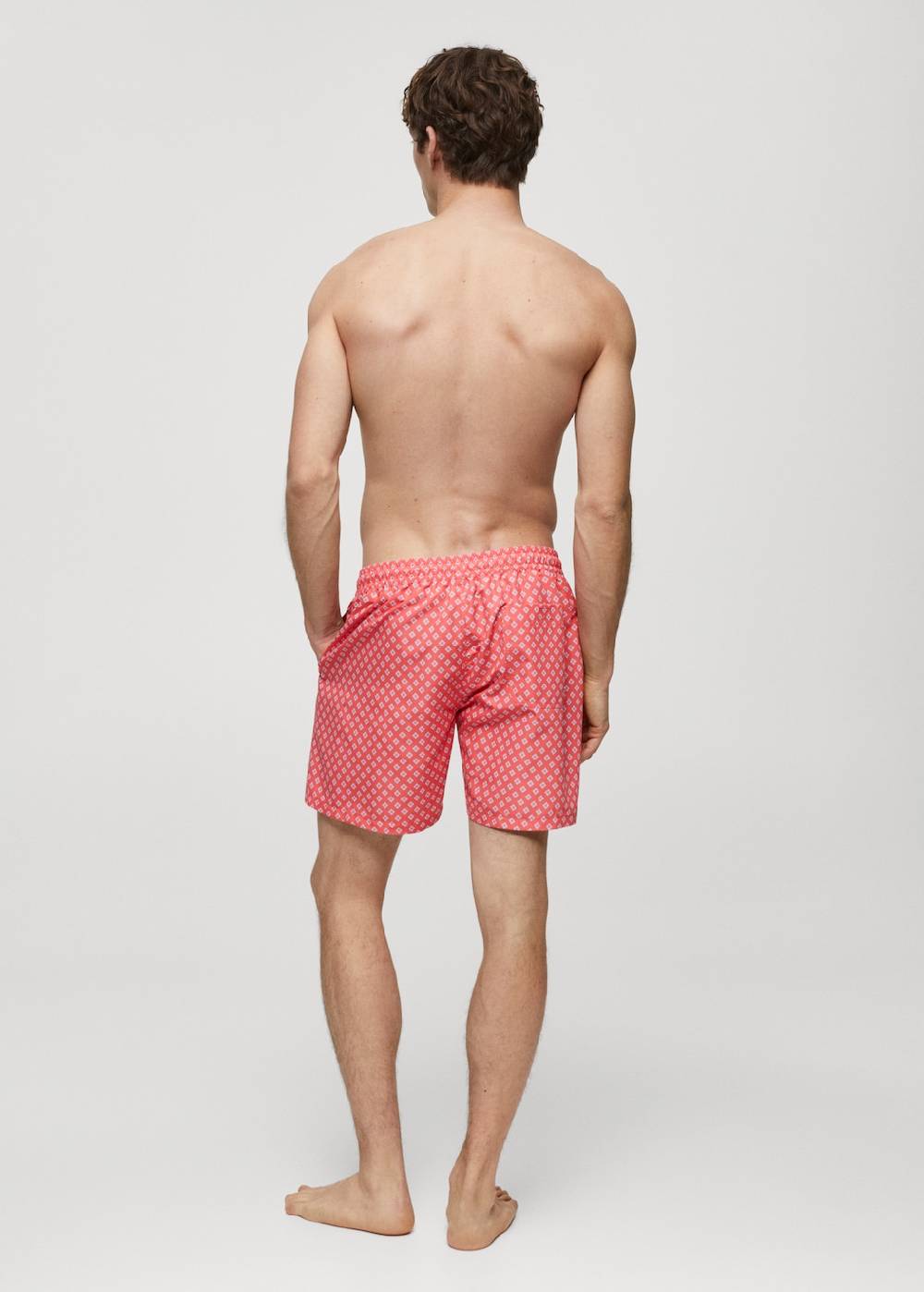 Mango Gemusterte Badeshorts mit Kordelzug Letzte 2 Tage