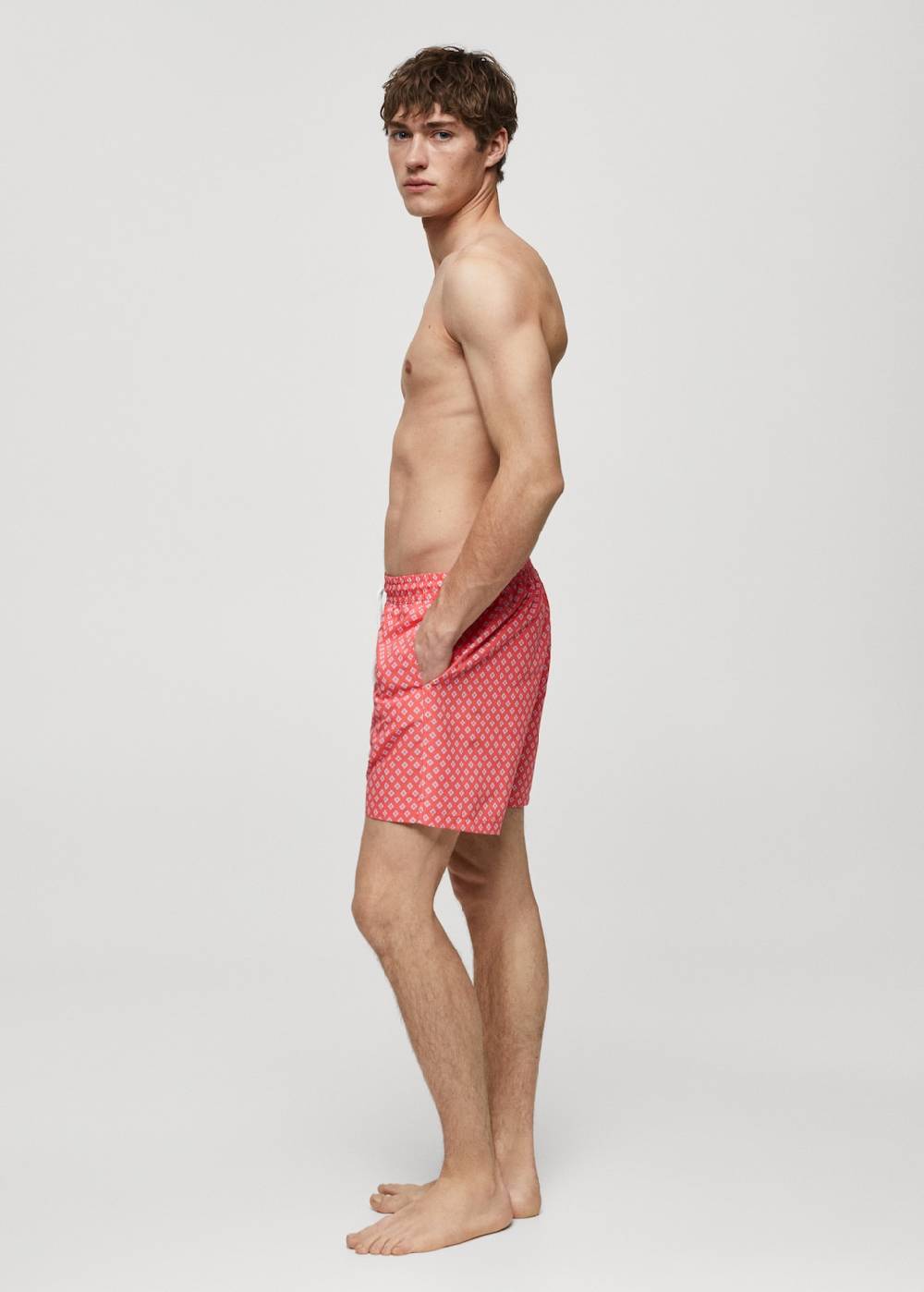 Mango Gemusterte Badeshorts mit Kordelzug Letzte 2 Tage