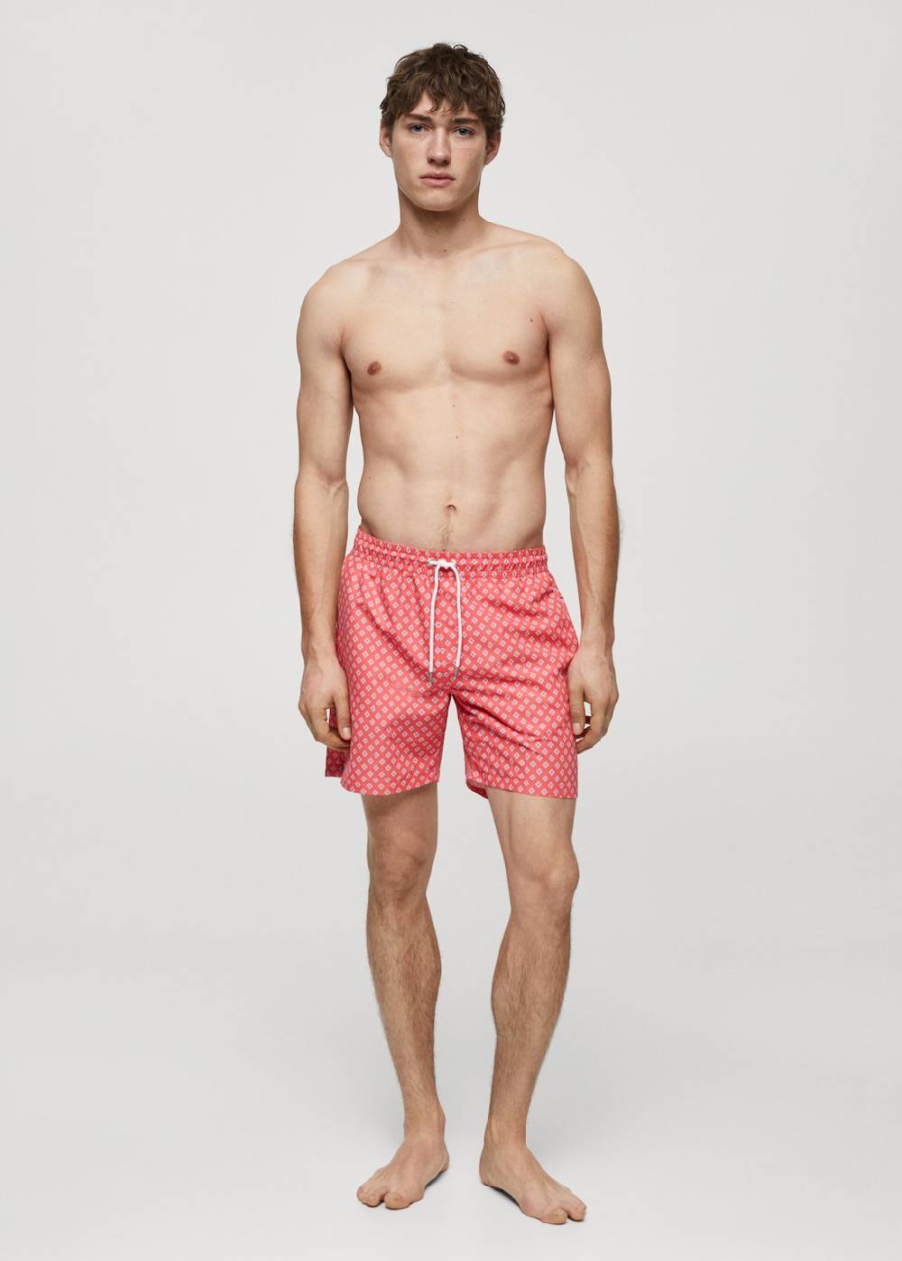 Mango Gemusterte Badeshorts mit Kordelzug Letzte 2 Tage