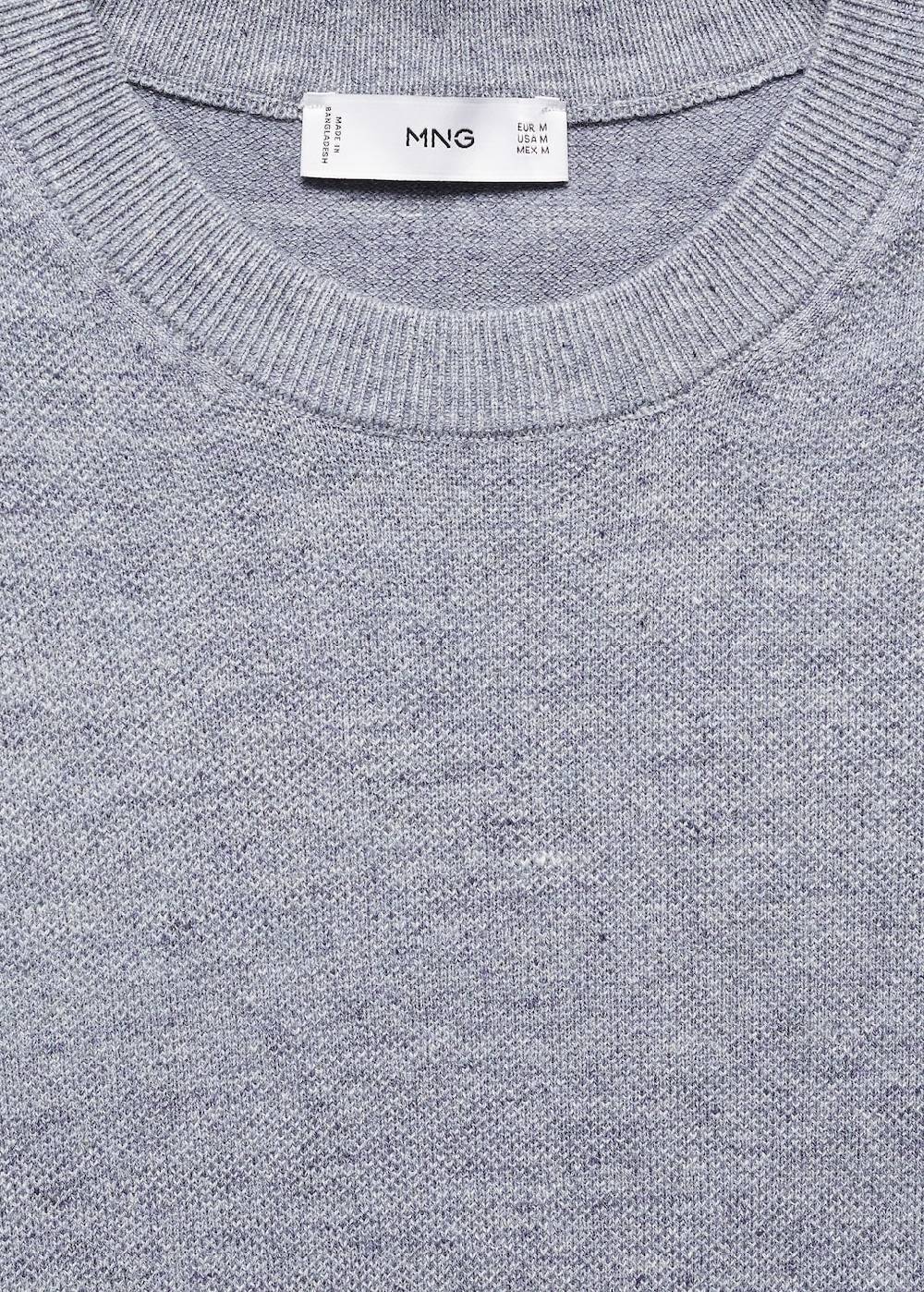Mango Strukturiertes Strick-T-Shirt aus Baumwolle Letzter Tag