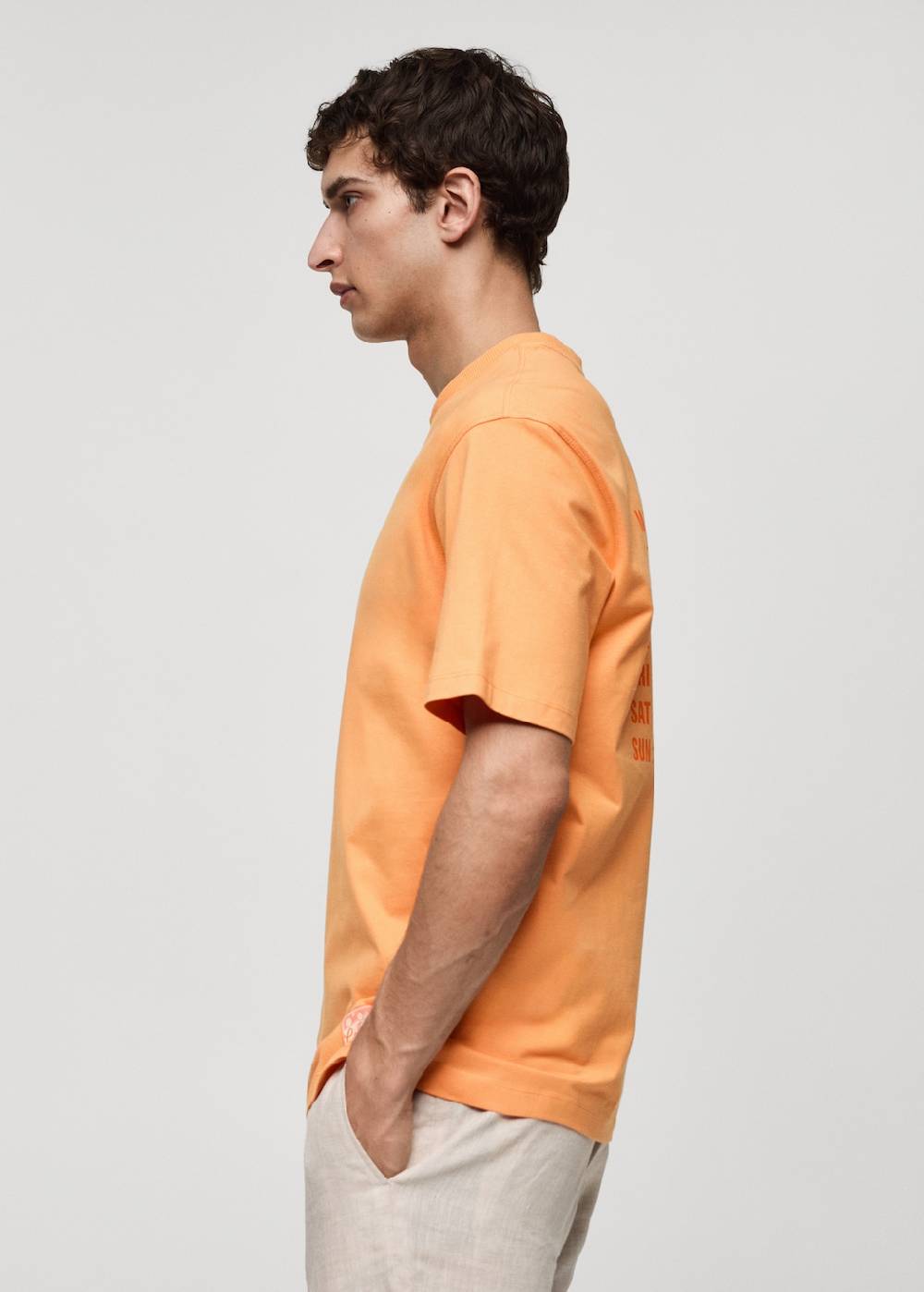 Mango Gemustertes T-Shirt aus 100 % Baumwolle Nur für heute