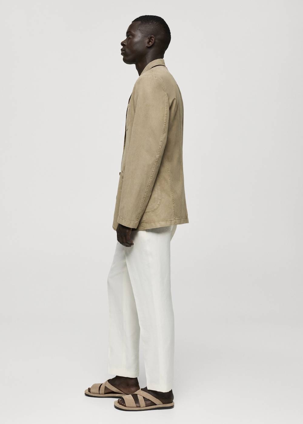 Mango Slim Fit Blazer aus Leinen mit Baumwolle Nur noch ein Tag übrig