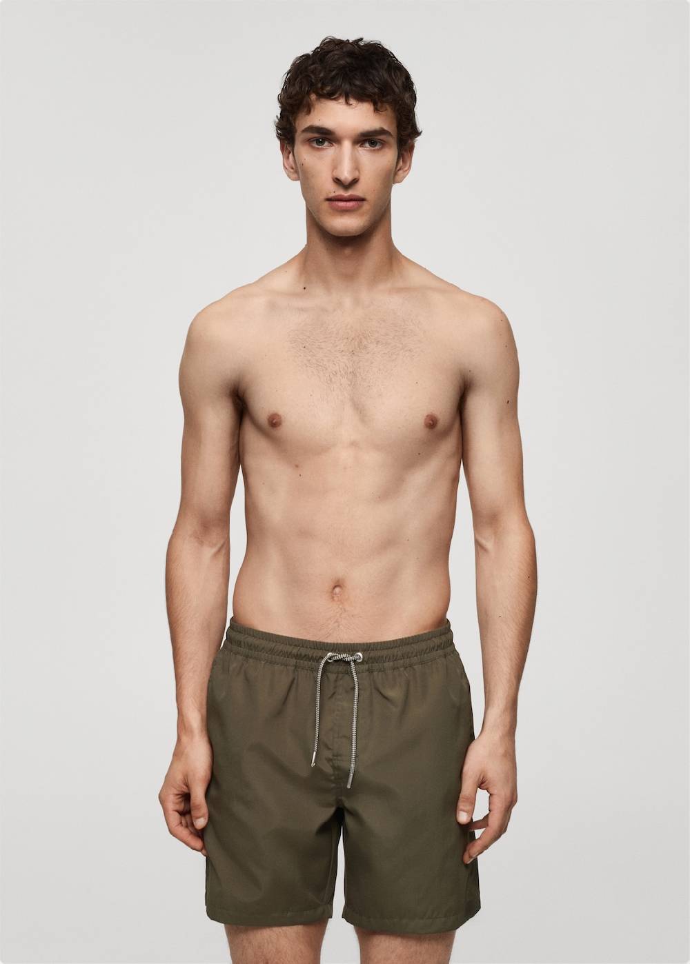 Mango Einfarbige Badeshorts mit Kordelzug