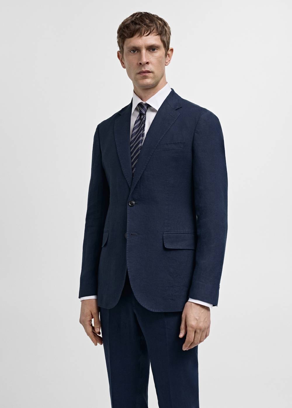 Mango Slim Fit-Anzugjacke aus 100 % Leinen
