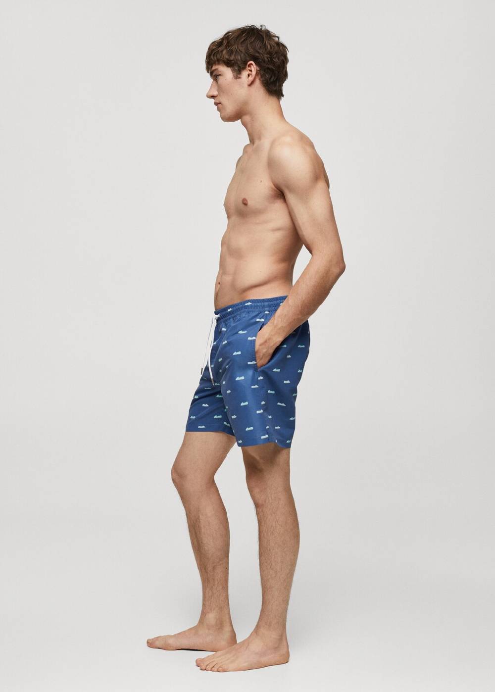 Mango Badeshorts mit Kordelzug und Espadrilles-Motiv Hotsell
