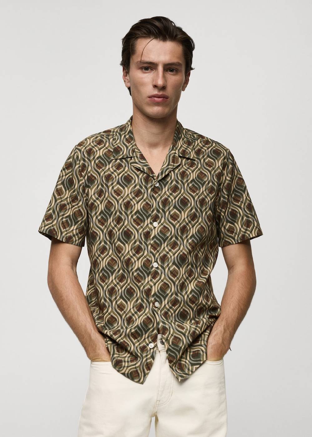 Mango Fließendes Regular Fit-Hemd mit Muster Blitzverkäufe