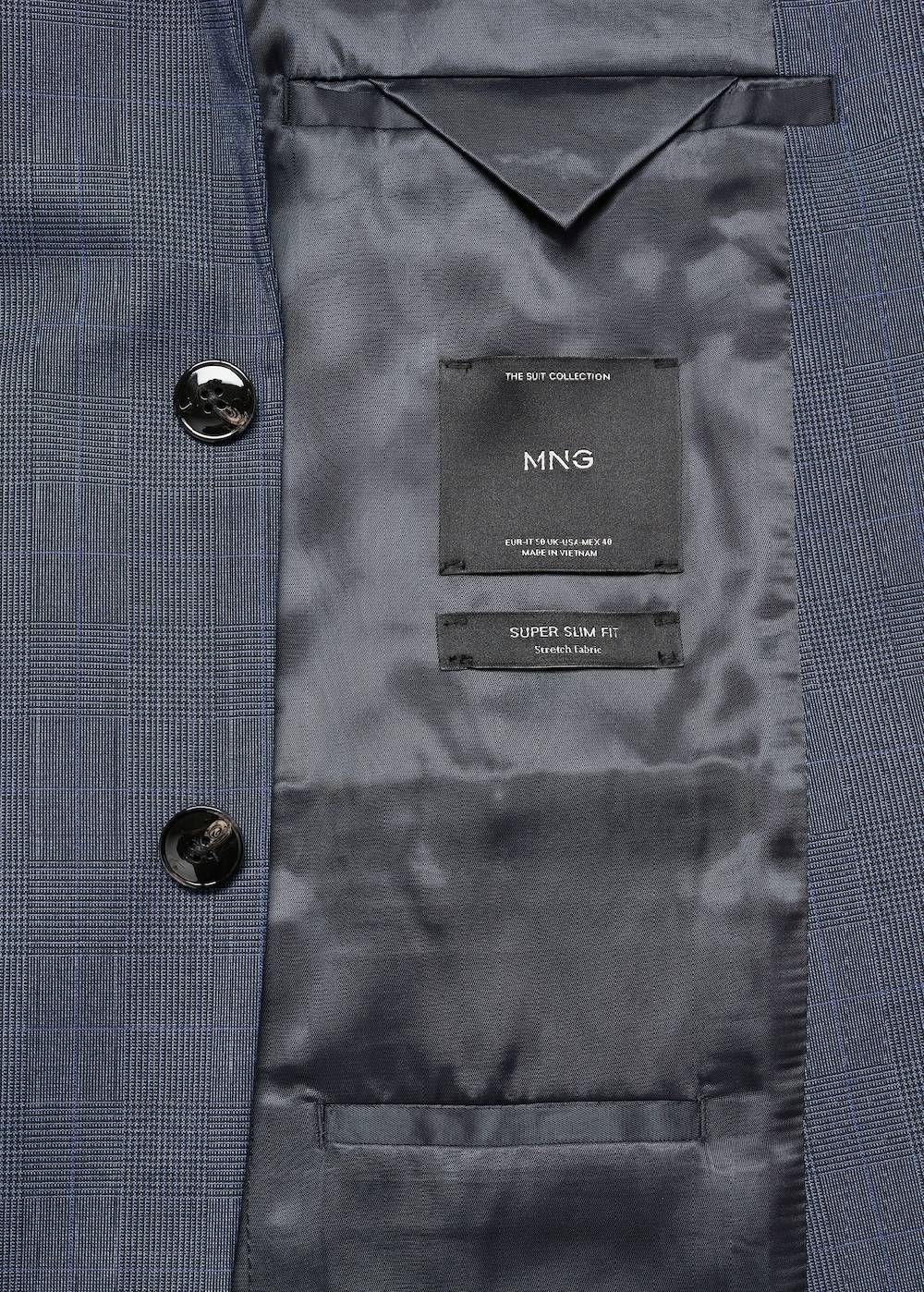 Mango Super Slim Fit-Anzugsakko aus Stretchgewebe Fabrikpreis