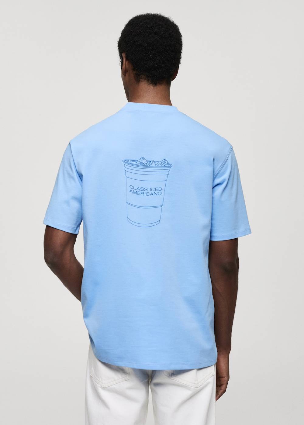 Mango Gemustertes T-Shirt aus 100 % Baumwolle Rabatt