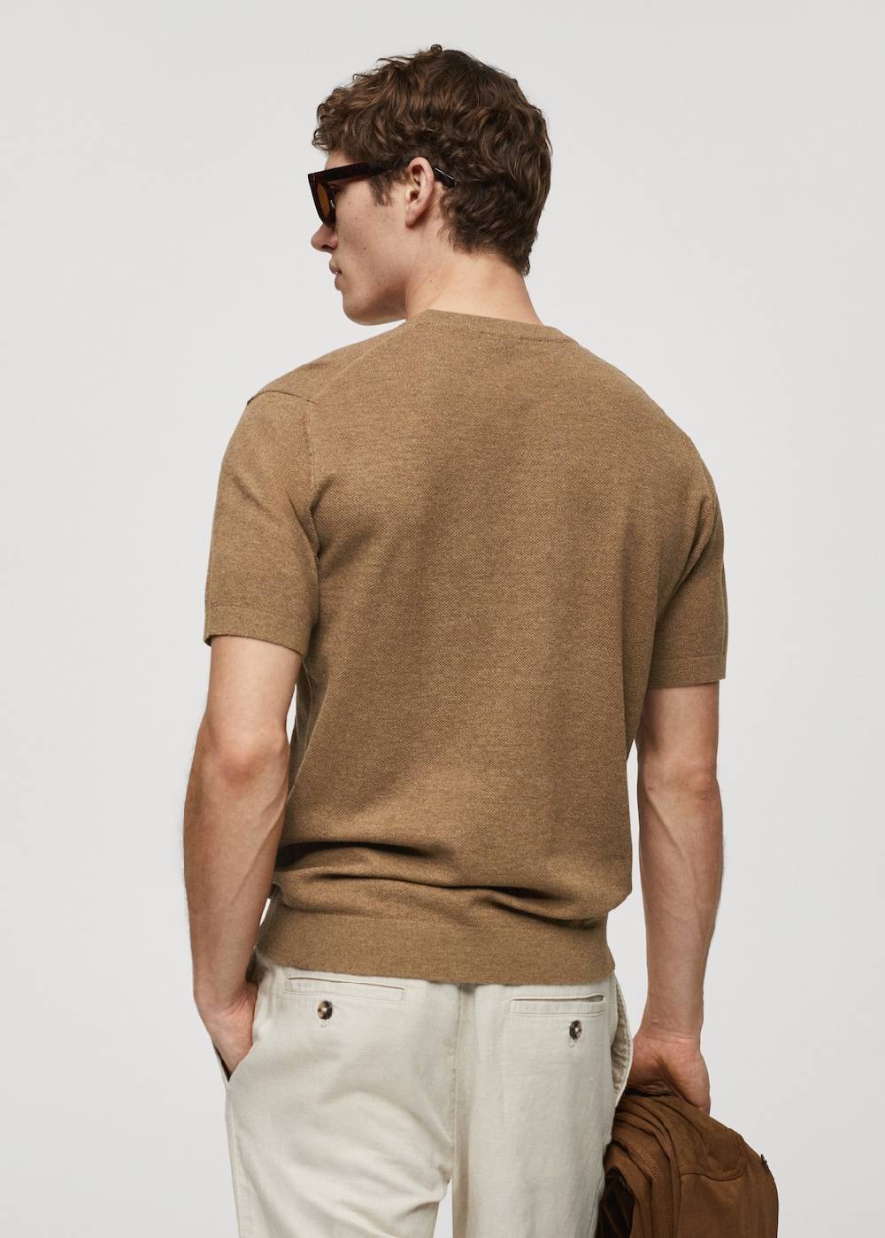 Mango Strukturiertes Strick-T-Shirt aus Baumwolle Versandkostenfrei