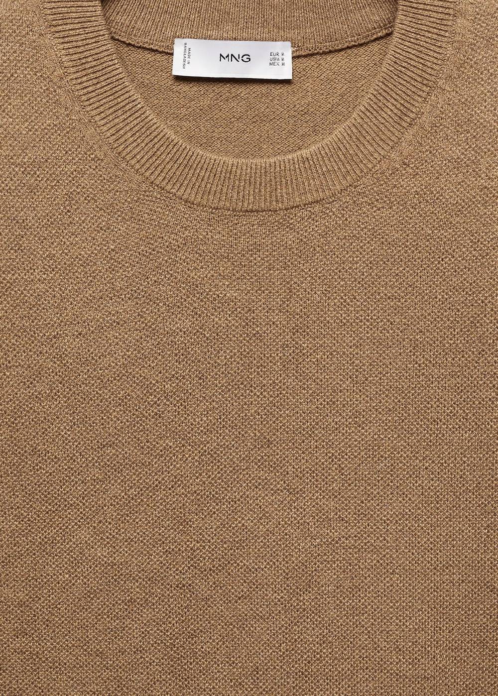 Mango Strukturiertes Strick-T-Shirt aus Baumwolle Versandkostenfrei
