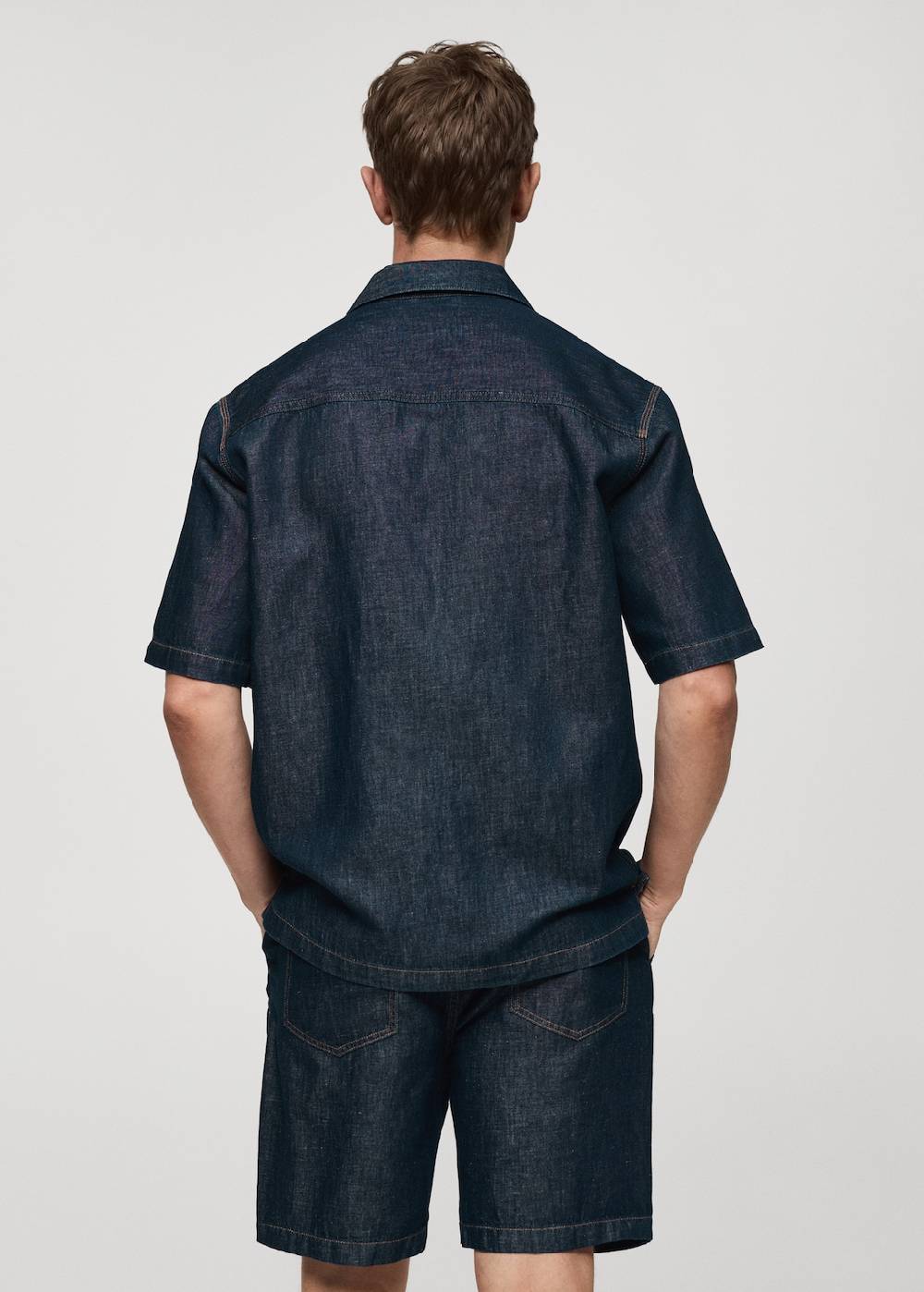 Mango Jeanshemd aus Baumwolle mit Leinen Flash Sale