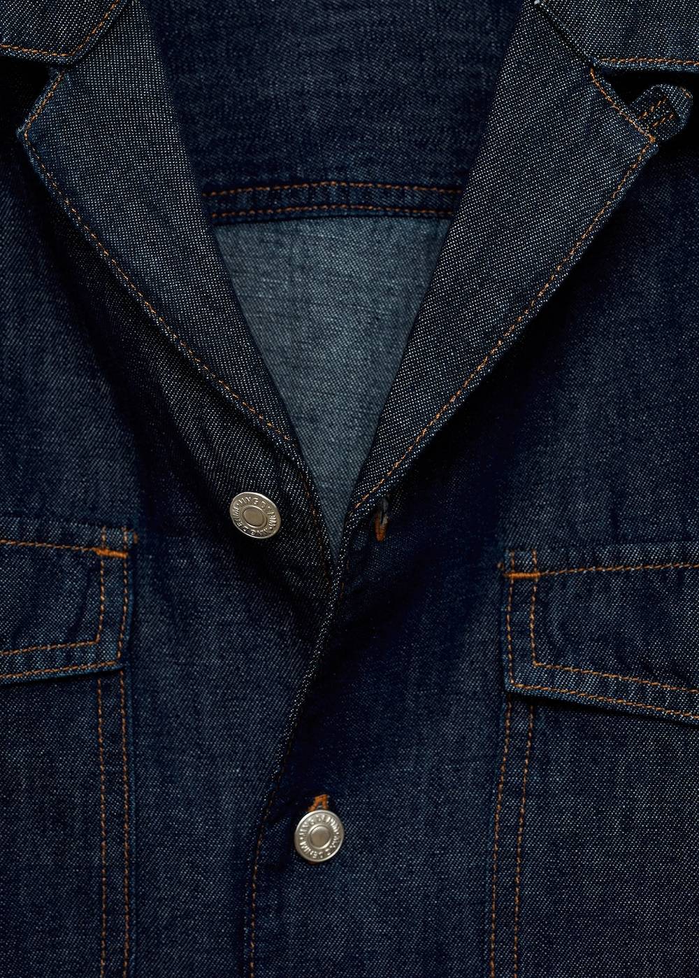 Mango Jeanshemd aus Baumwolle mit Leinen Flash Sale