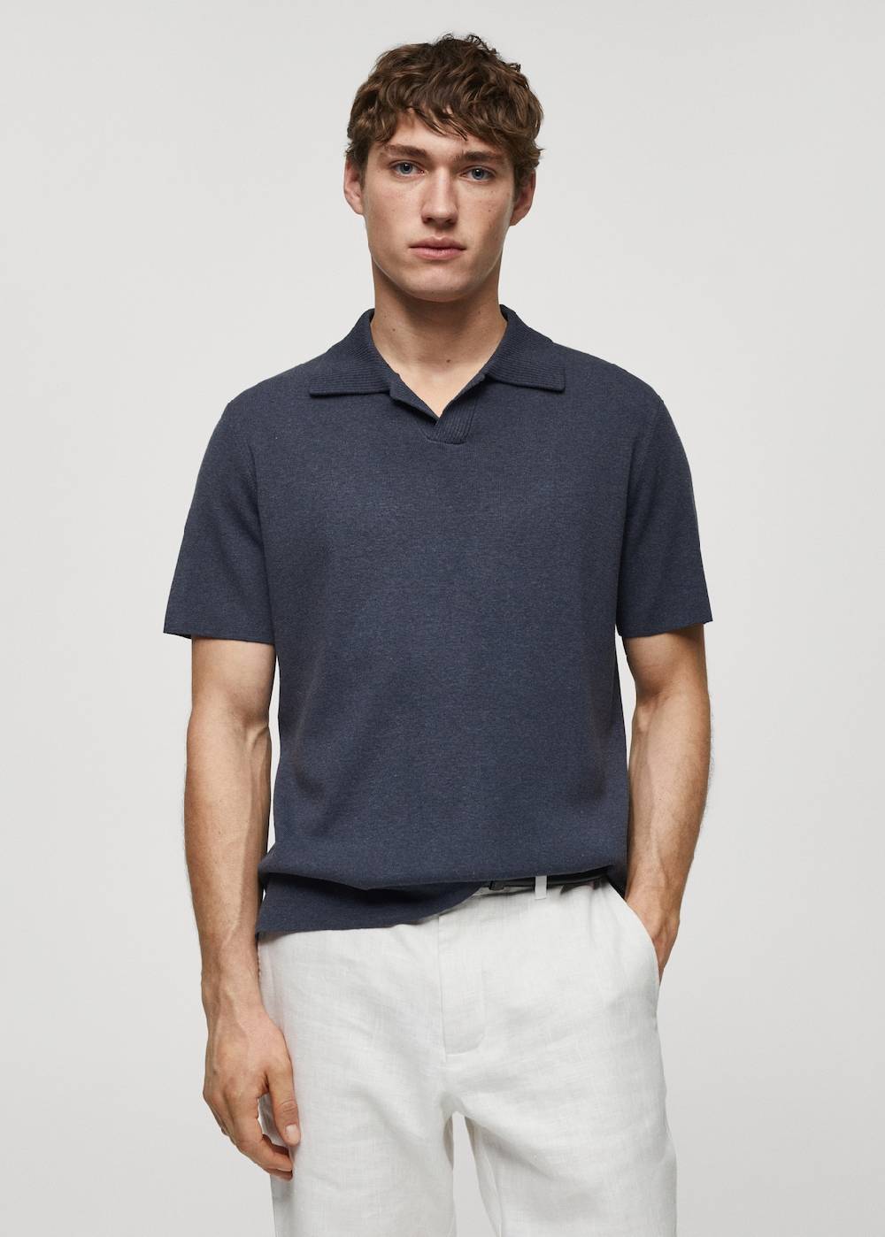 Mango Feinstrick-Poloshirt aus Baumwolle