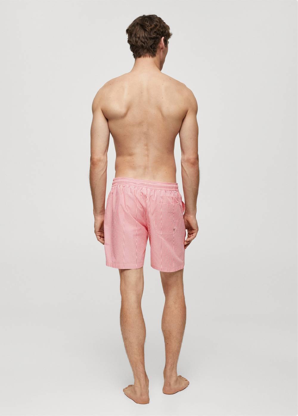 Mango Gestreifte Seersucker-Badeshorts mit Kordelzug Cyber Monday