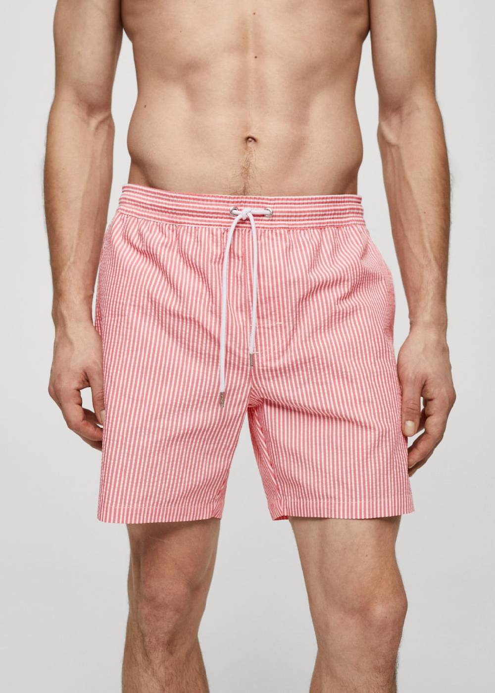 Mango Gestreifte Seersucker-Badeshorts mit Kordelzug Cyber Monday