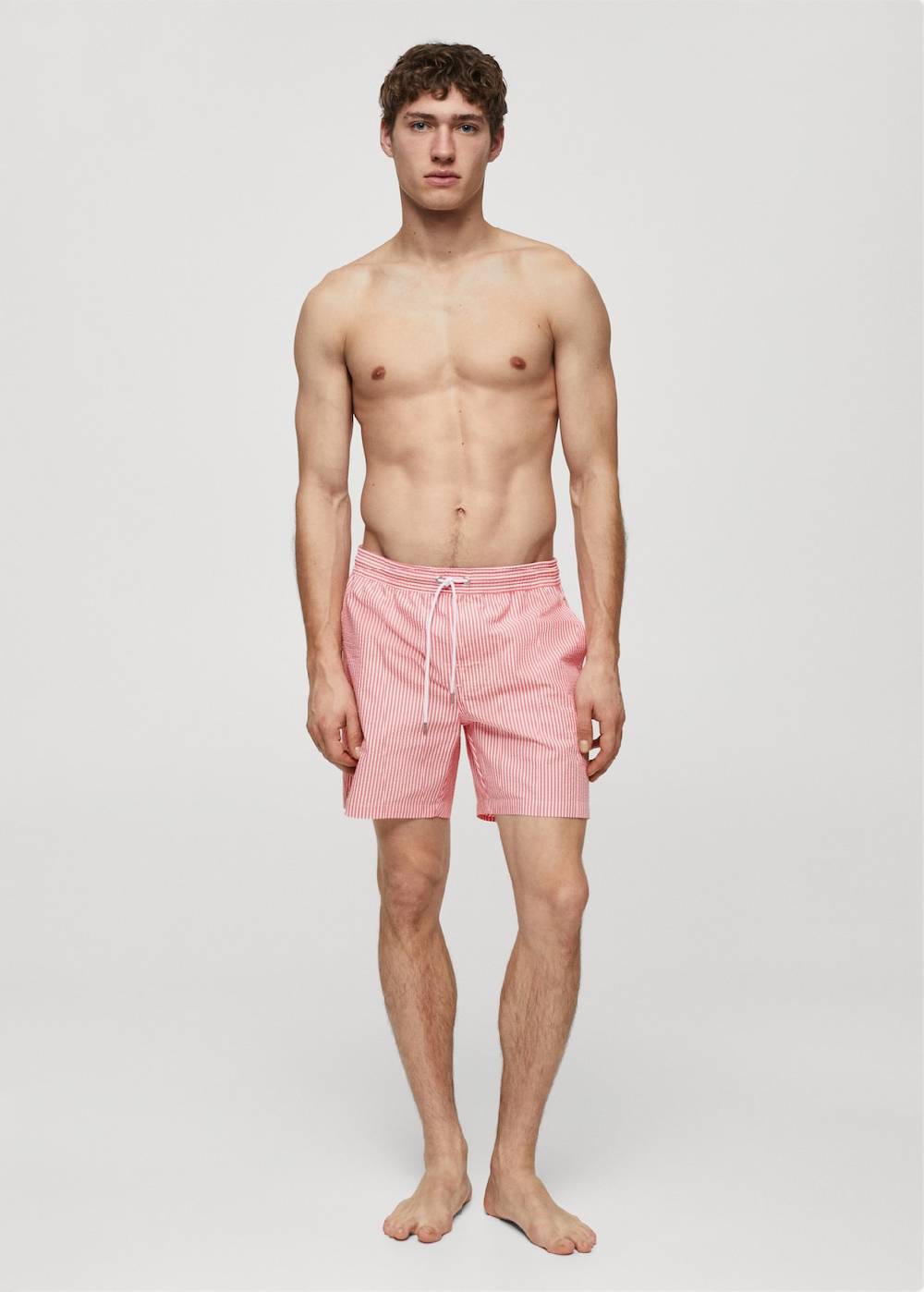 Mango Gestreifte Seersucker-Badeshorts mit Kordelzug Cyber Monday