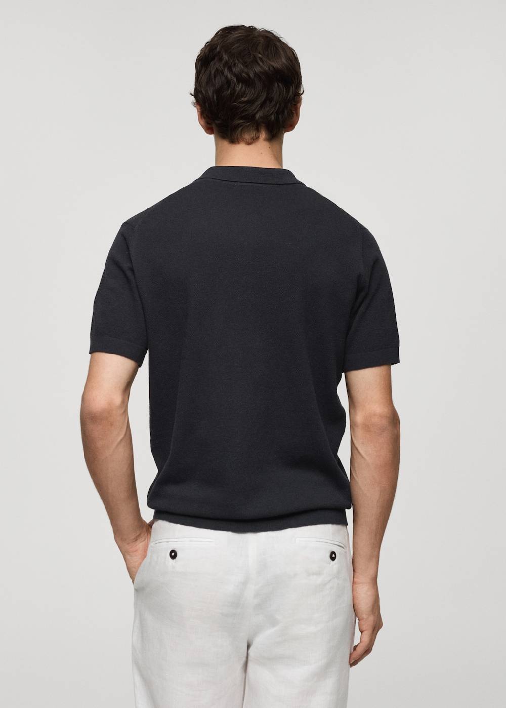 Mango Kurzärmliges Strick-Poloshirt Weihnachtsangebot