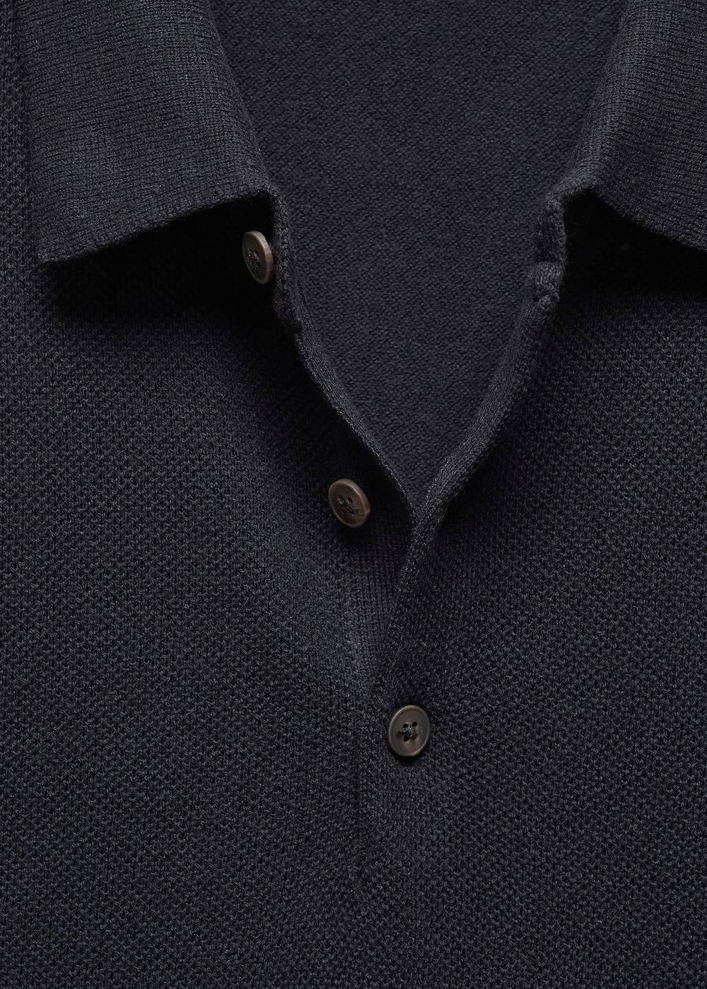 Mango Kurzärmliges Strick-Poloshirt Weihnachtsangebot