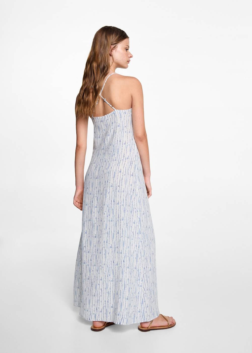 Mango Langes, bedrucktes Kleid Lagerräumung