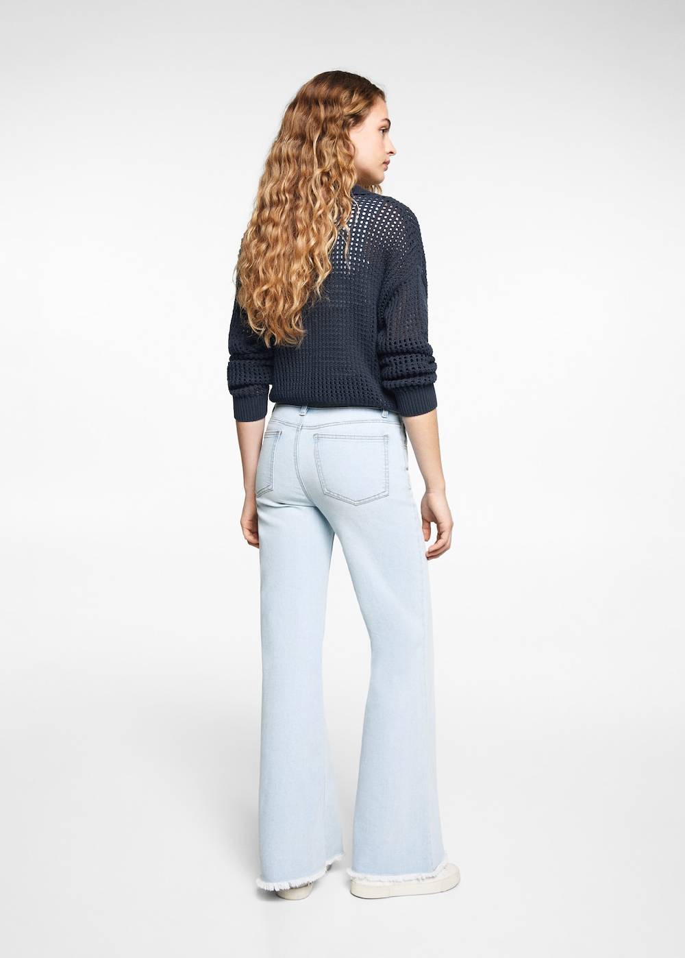 Mango Wideleg-Jeans mit mittlerer Bundhöhe Heißer Verkauf