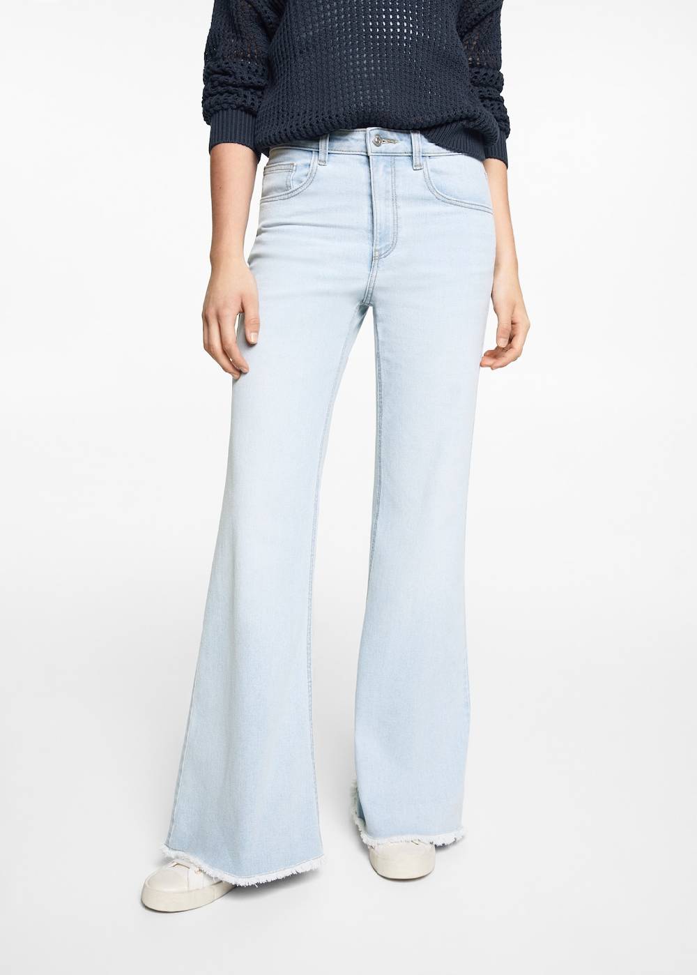 Mango Wideleg-Jeans mit mittlerer Bundhöhe Heißer Verkauf