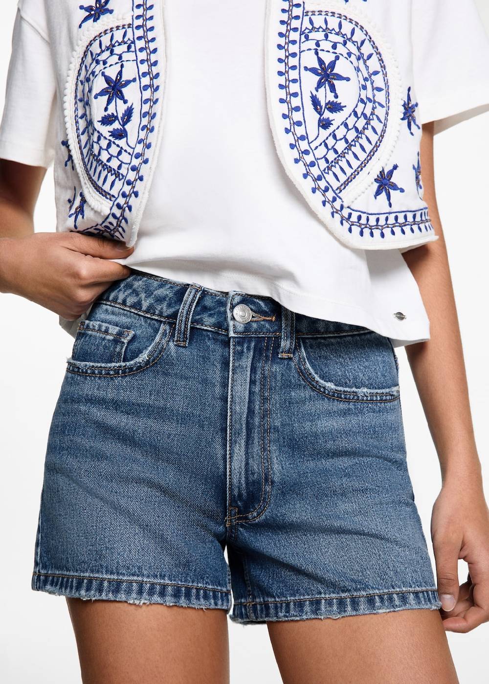 Mango Gerade Jeans-Shorts Saisonale Angebote