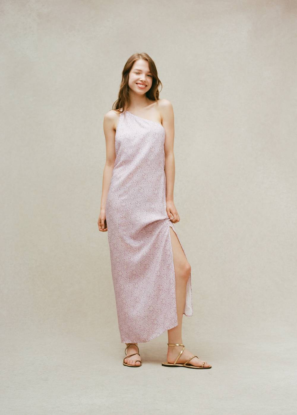 Mango Asymmetrisches Printkleid Räumungsverkauf