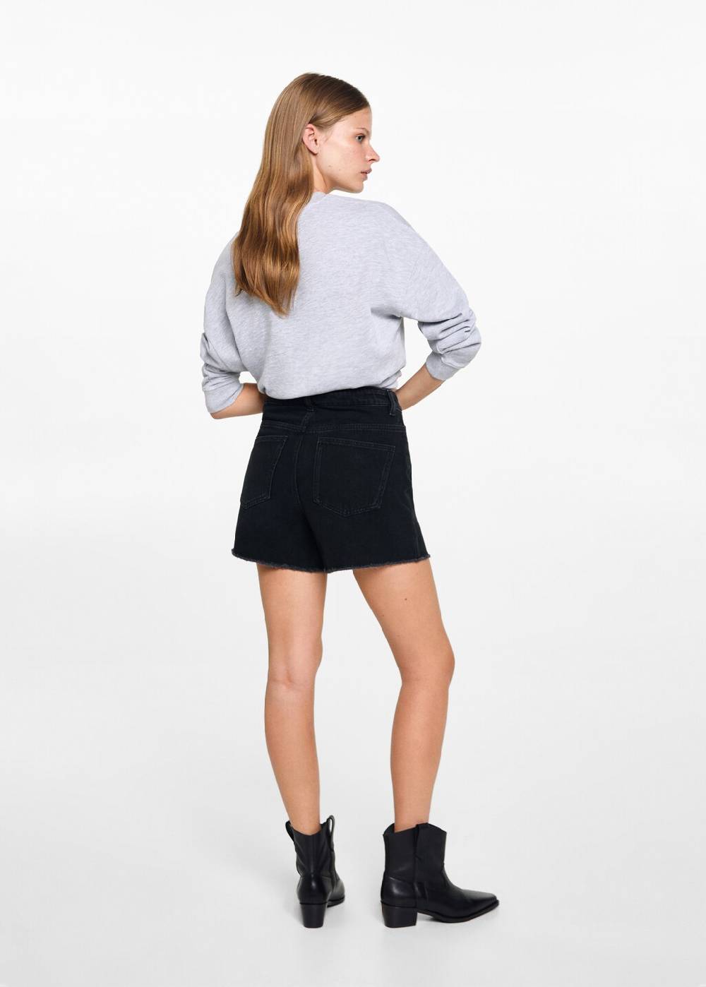 Mango Jeansshorts mit ausgefranstem Saum VIP-Rabatte