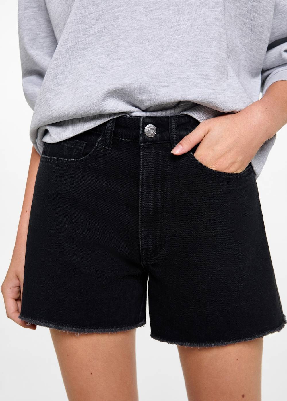 Mango Jeansshorts mit ausgefranstem Saum VIP-Rabatte
