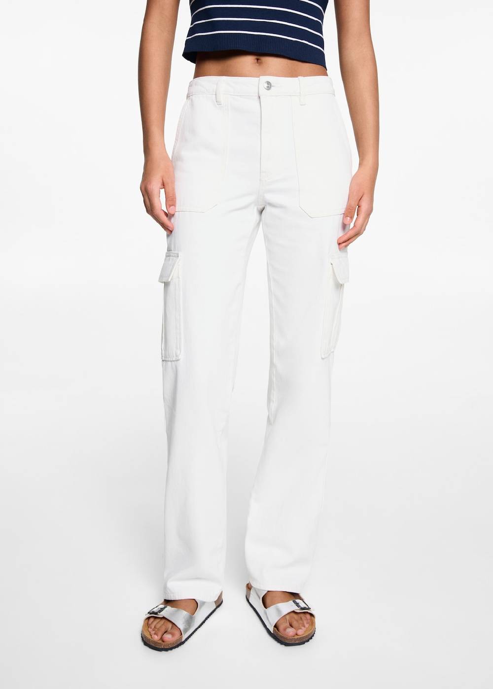 Mango Gerade Jeans im Cargo-Stil Kostenlose Rückgabe