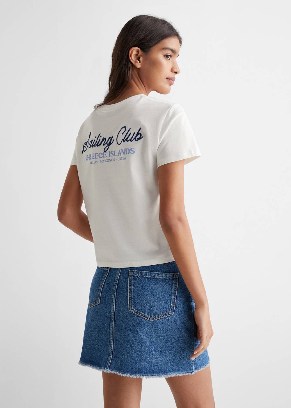 Mango T-Shirt mit gestickter Aufschrift Kostenloser Versand international