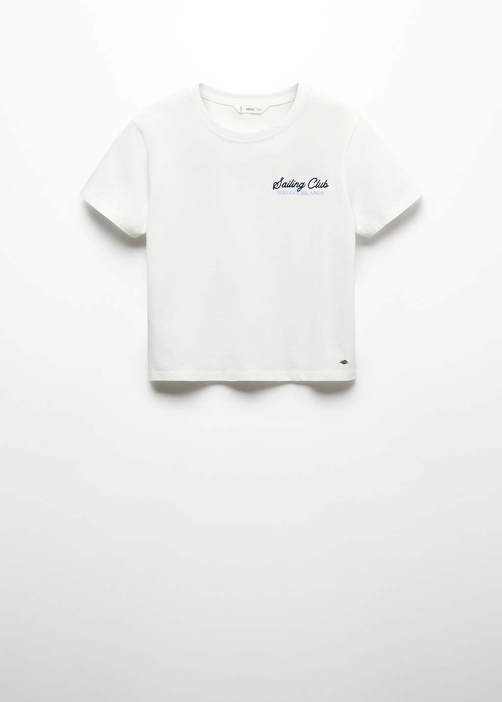 Mango T-Shirt mit gestickter Aufschrift Kostenloser Versand international