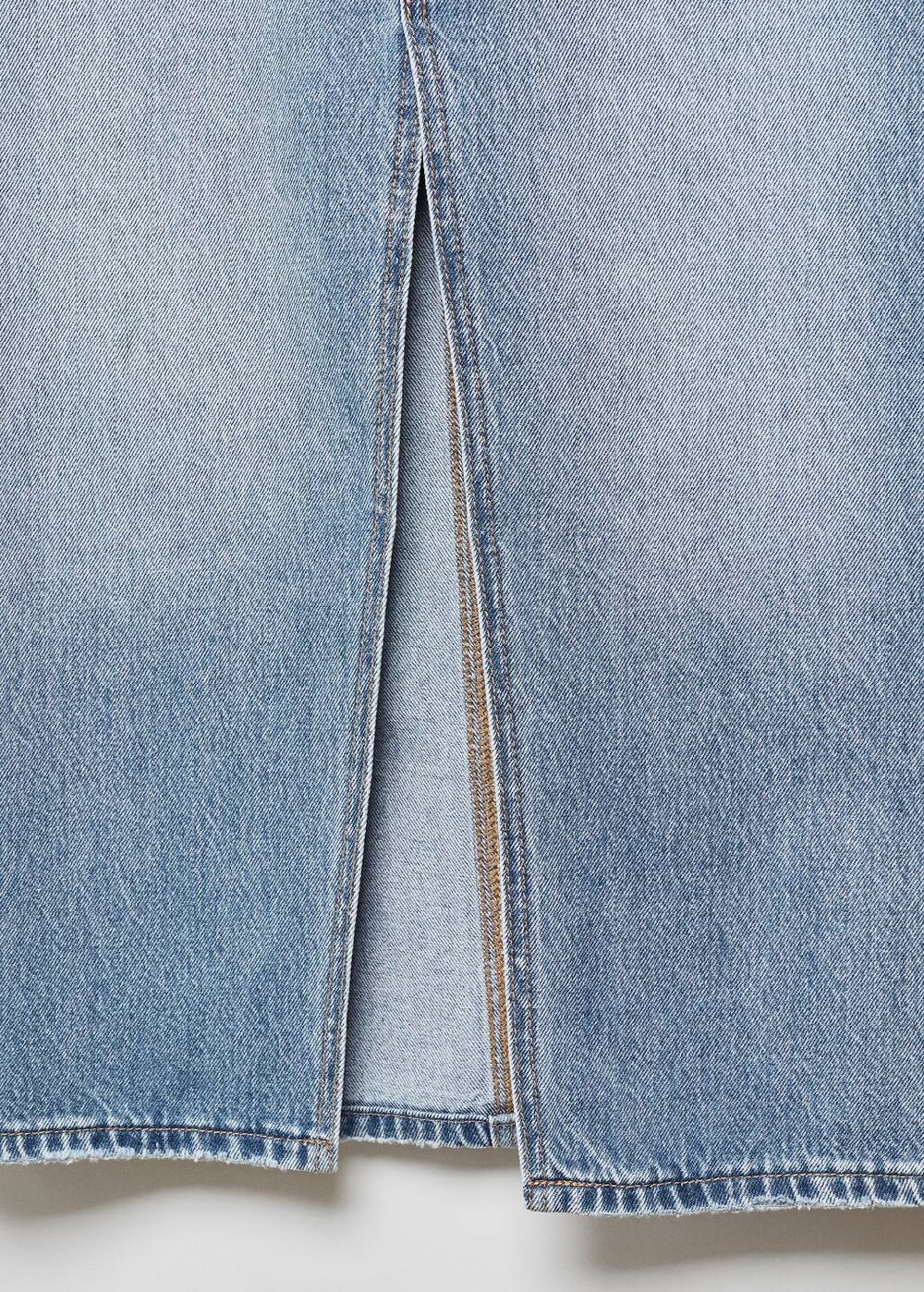 Mango Jeansrock mit Schlitz Im Verkauf