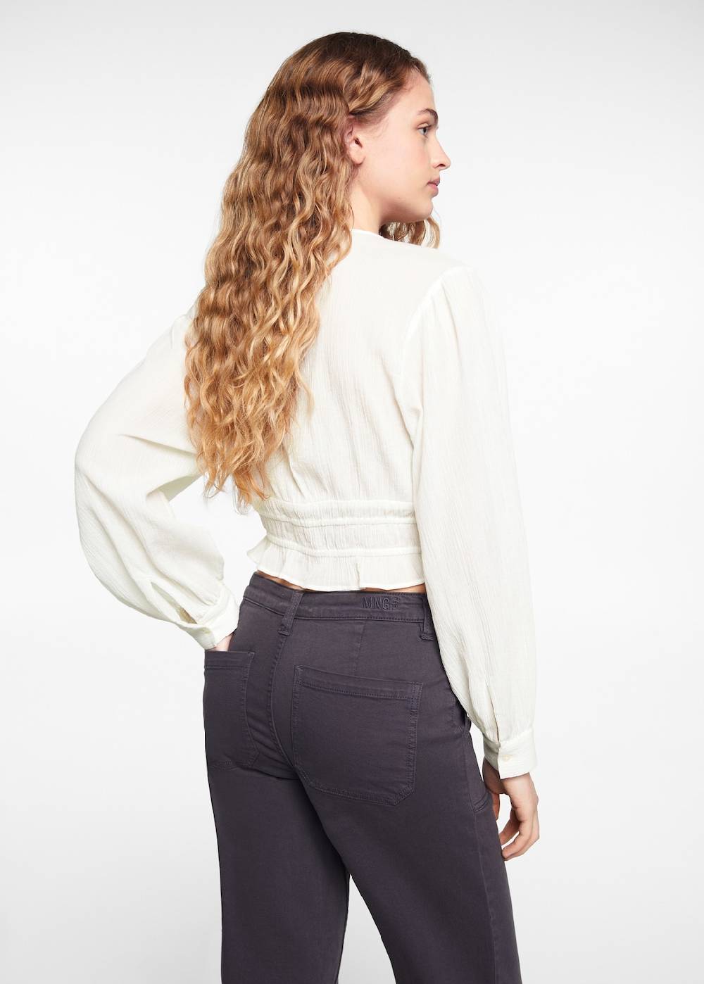 Mango Geknöpfte Baumwollbluse Rabatte dieses Monats