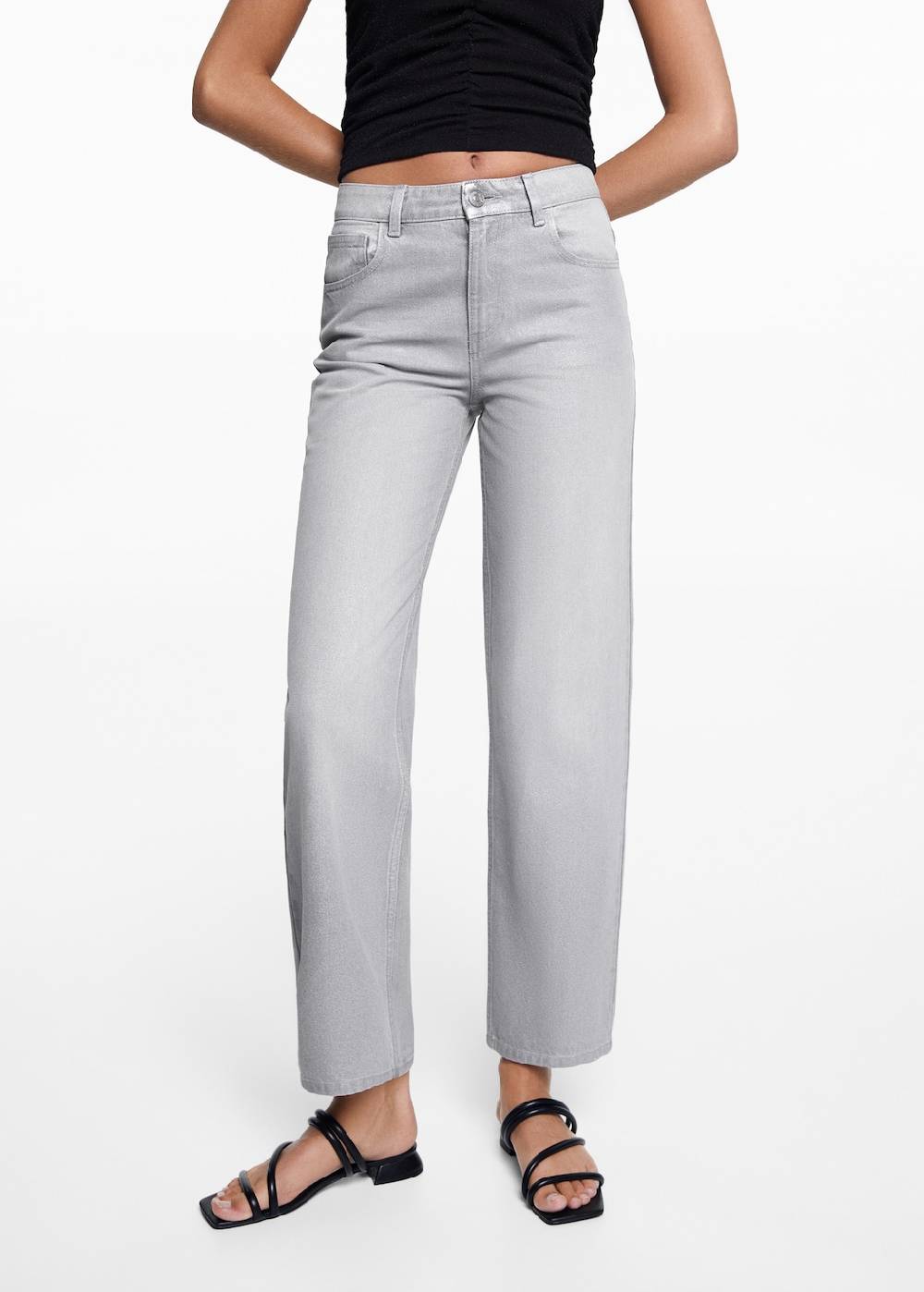 Mango Regular Fit-Jeans in Metall-Optik Online