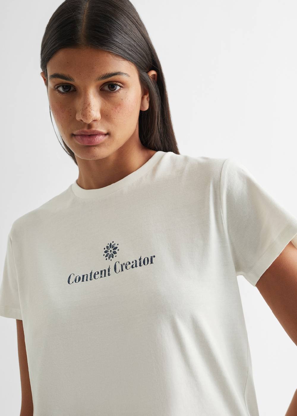 Mango T-Shirt mit Textaufdruck Schlussverkauf