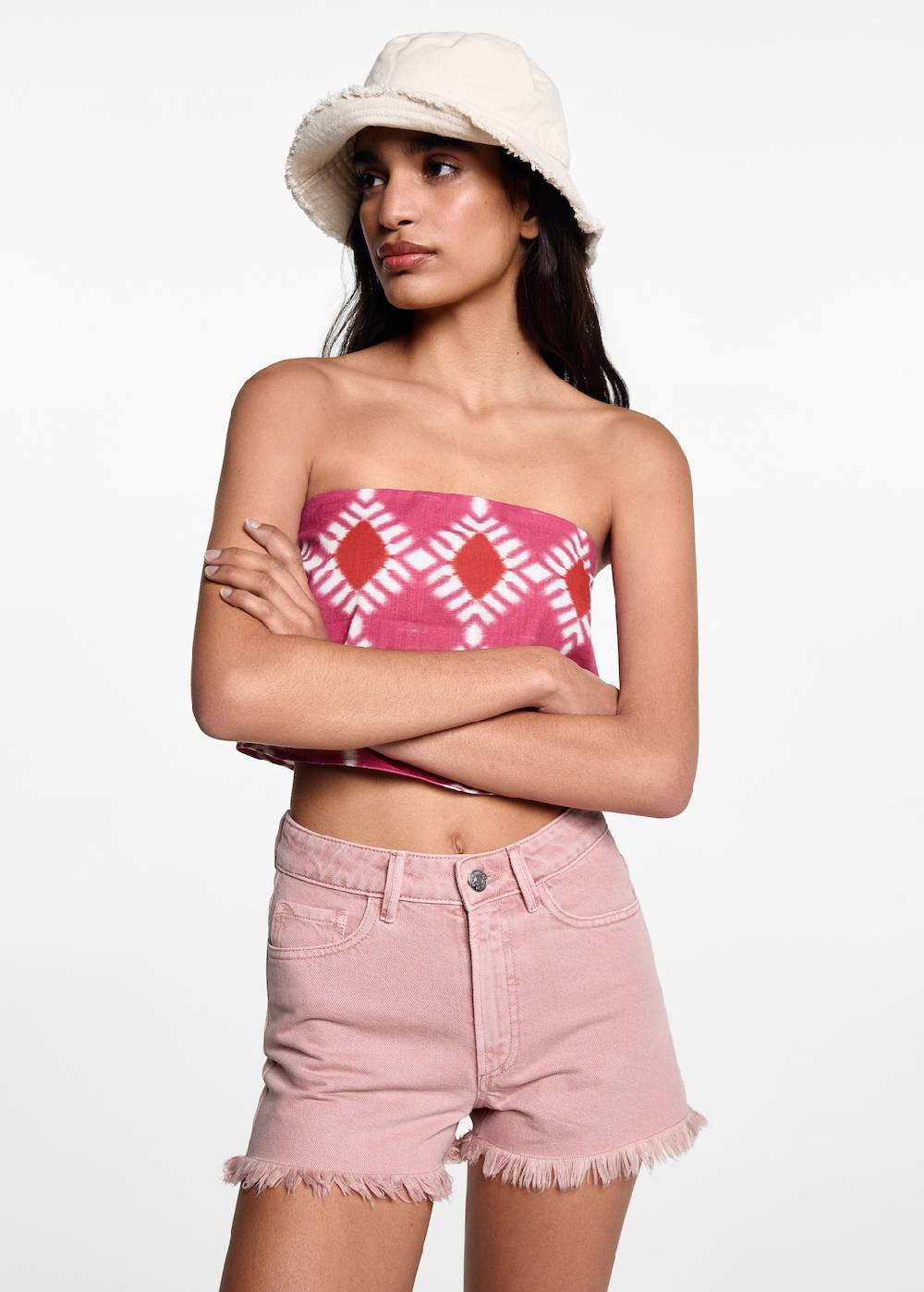Mango Jeansshorts mit ausgefranstem Saum Rabatt