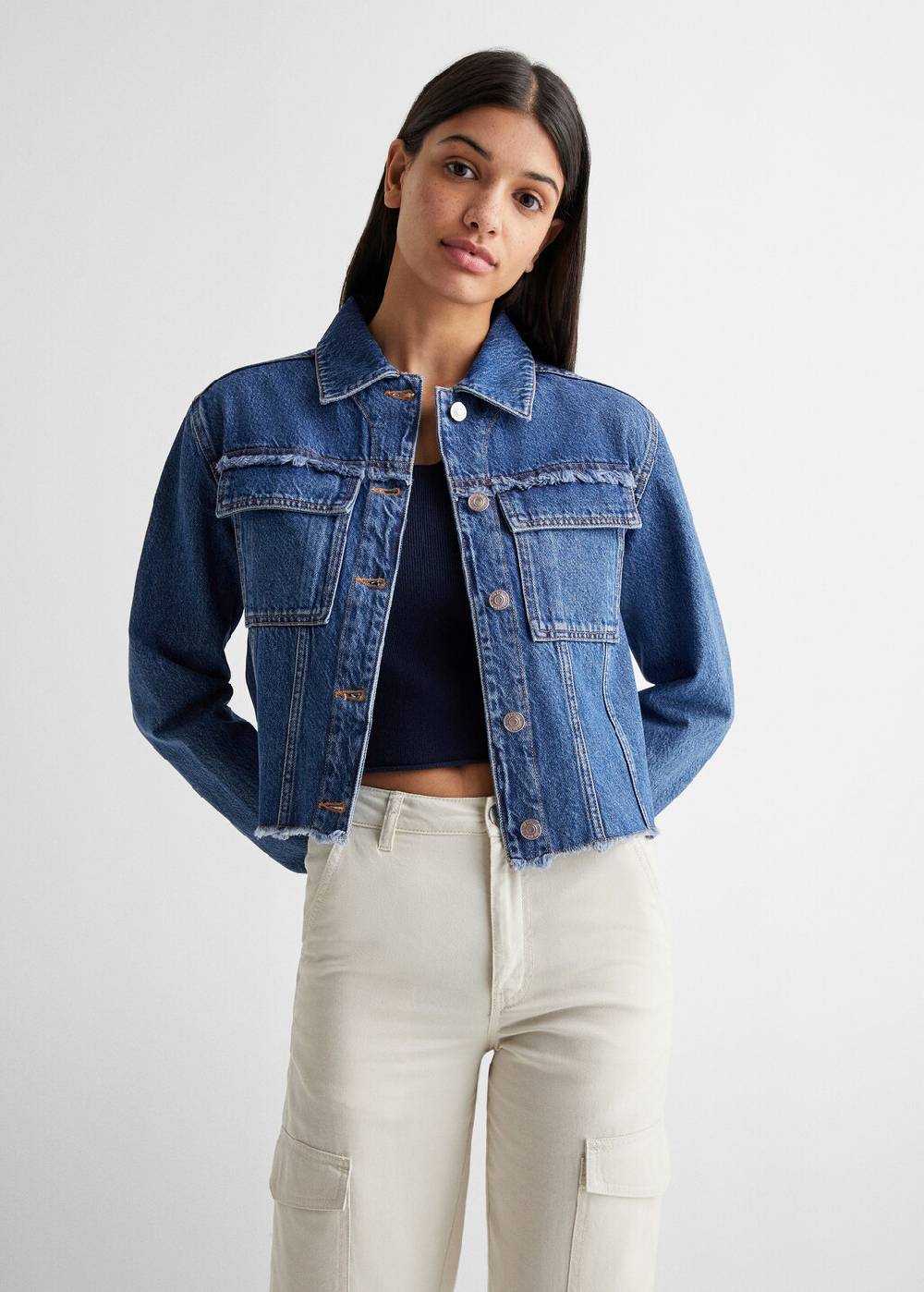 Mango Jeansjacke mit Taschen