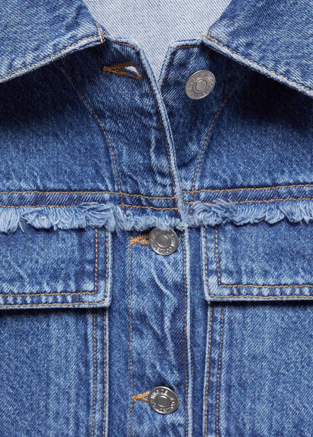 Mango Jeansjacke mit Taschen Flash Sale