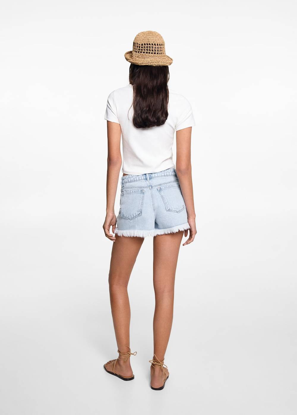 Mango Jeansshorts mit ausgefranstem Saum Begrenztes Angebot