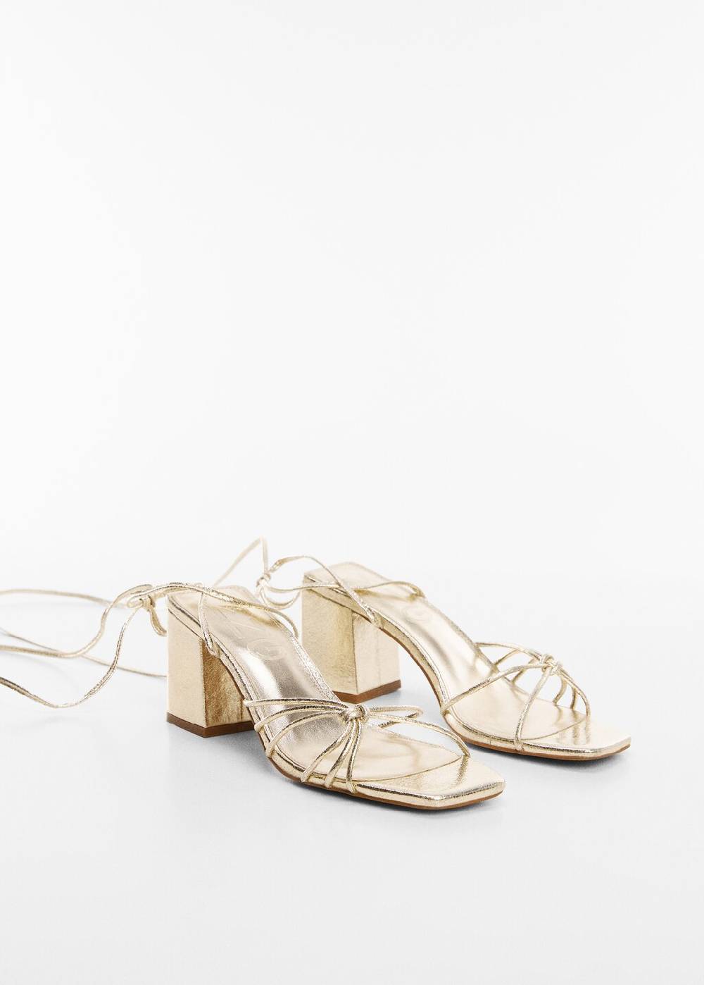 Mango Metallic-Riemchensandale mit Absatz Valentinstagsangebot